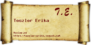 Teszler Erika névjegykártya